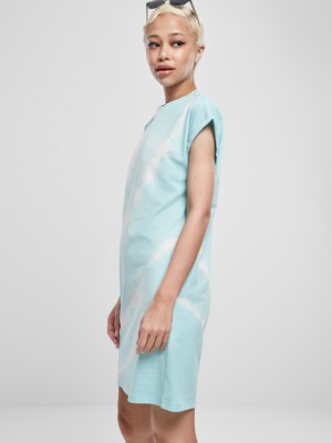 Дамска рокля в светлосин цвят Urban Classics Ladies Tie Dye Dress aquablue 