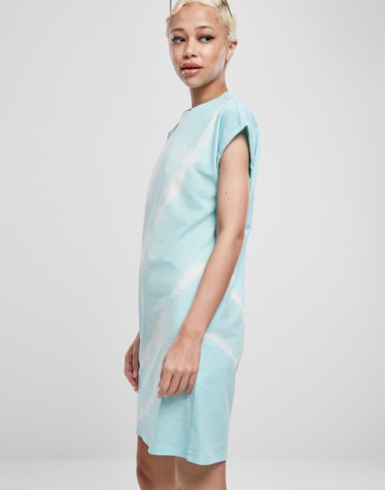 Дамска рокля в светлосин цвят Urban Classics Ladies Tie Dye Dress aquablue 