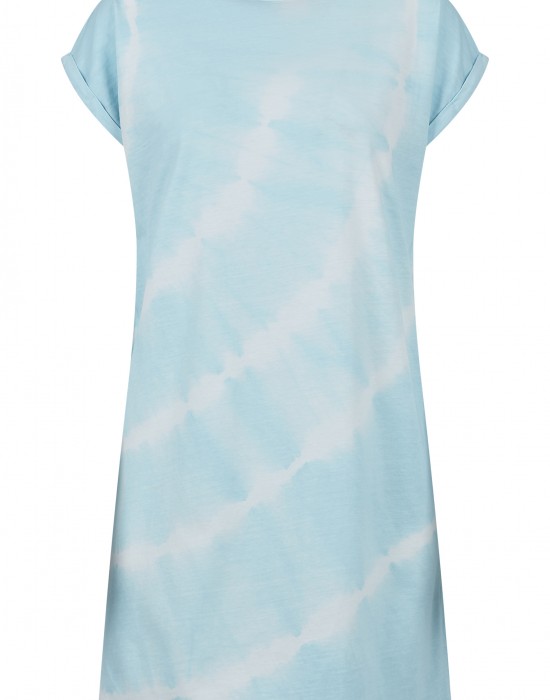 Дамска рокля в светлосин цвят Urban Classics Ladies Tie Dye Dress aquablue 