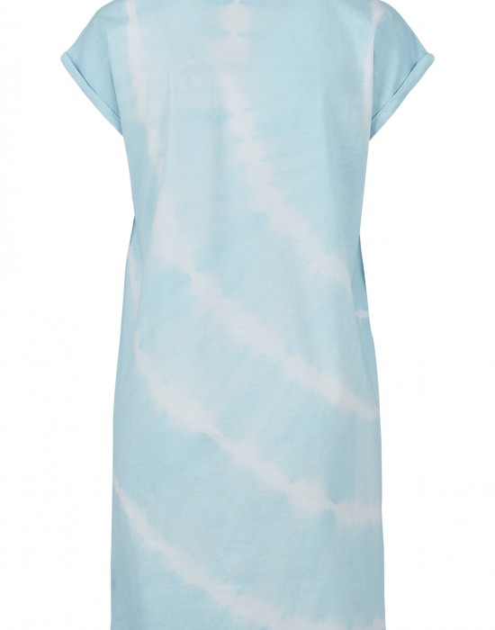 Дамска рокля в светлосин цвят Urban Classics Ladies Tie Dye Dress aquablue 