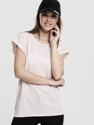 Дамска тениска с U-образно деколте Urban Classics pink