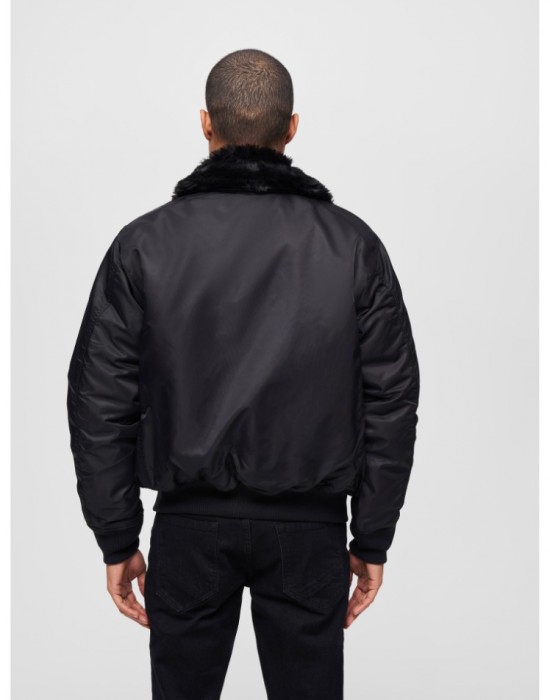 Авиаторско мъжко яке в черен цвят Brandit MA2 Jacket Fur Collar 
