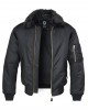 Авиаторско мъжко яке в черен цвят Brandit MA2 Jacket Fur Collar 