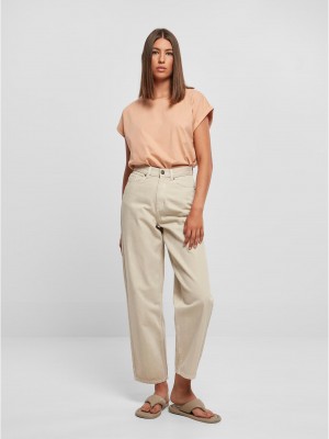 Дамска тениска в цвят праскова Urban Classics Ladies Shoulder Tee