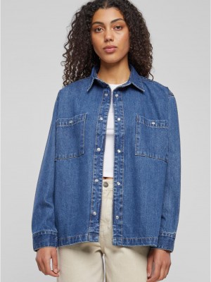 Дамска дънкова риза в син цвят Urban Classics