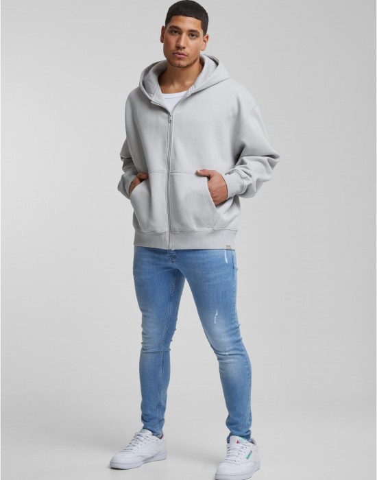 Суичър DEF Zip Hoody grey washed XXL