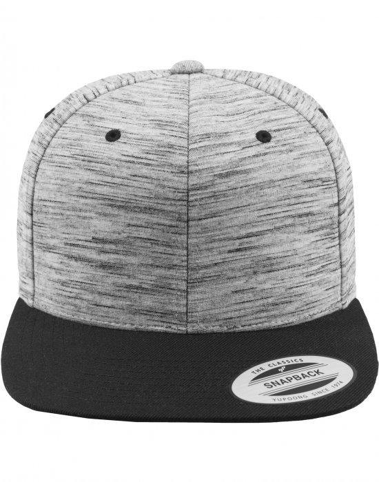 Шапка с козирка в сиво Stripes Melange Crown Snapback, Urban Classics, Шапки с козирка - Complex.bg