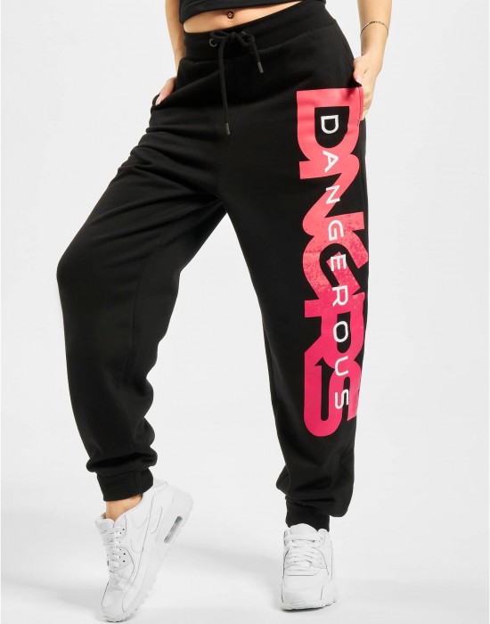 Дамско Долнище DNGRS Hyena Sweatpants black/pink XS Дамско Долнище DNGRS Hyena Sweatpants black/pink XS