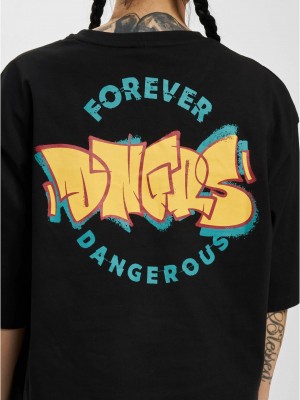 Дамска Тениска Dangerous DNGRS Wallart T-Shirt black XXL