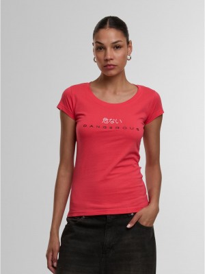 Дамска Тениска Dangerous DNGRS  Loud T-Shirt pink/white XXL