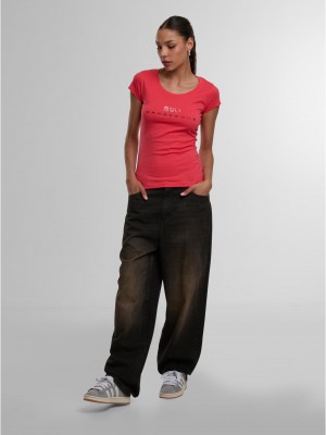 Дамска Тениска Dangerous DNGRS  Loud T-Shirt pink/white XXL