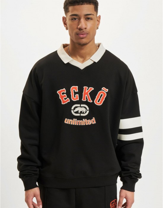 Ecko Unltd. VintageCollar Pullover black/sand XXL Ecko Unltd. VintageCollar Pullover black/sand XXL