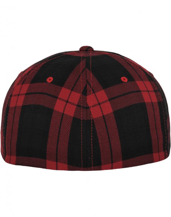 Шапка с козирка в червено и черно Flexfit Tartan Plaid, Urban Classics, Шапки с козирка - Complex.bg