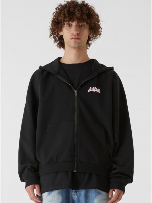 Суичър Lost Youth Zip Hoody - Flower Waves black XXL