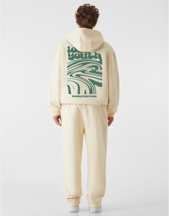 Суичър LOST YOUTH OVERSIZED HOODIE - CHAOS FLOW whitesand XXL