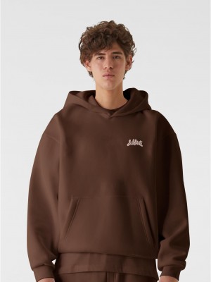 Суичър LOST YOUTH OVERSIZED HOODIE - CHAOS FLOW choclate brown XXL