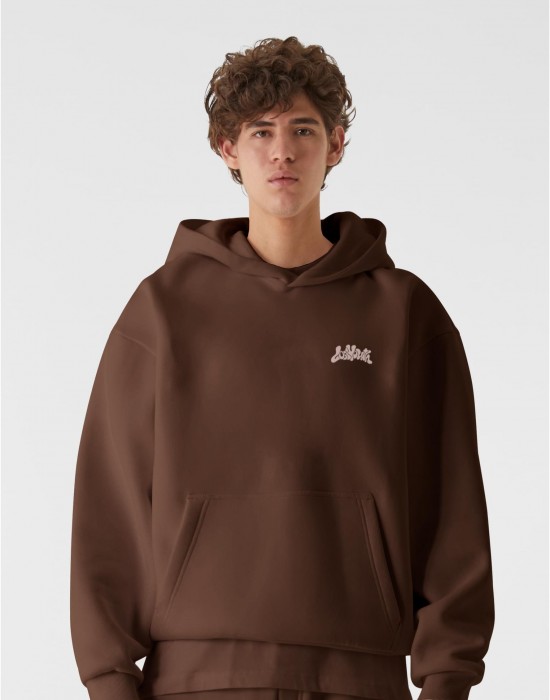 Суичър LOST YOUTH OVERSIZED HOODIE - CHAOS FLOW choclate brown XXL