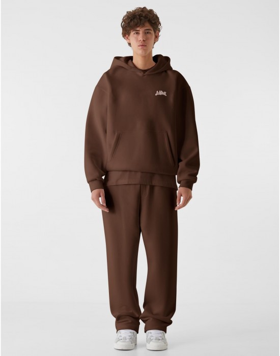 Суичър LOST YOUTH OVERSIZED HOODIE - CHAOS FLOW choclate brown XXL