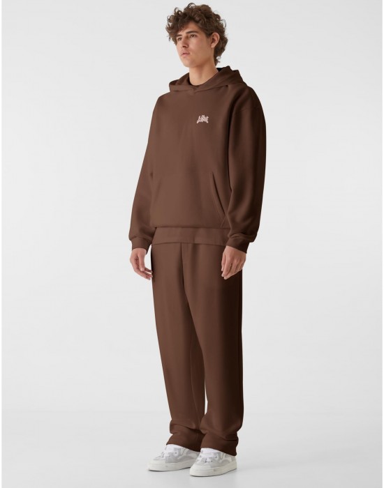 Суичър LOST YOUTH OVERSIZED HOODIE - CHAOS FLOW choclate brown XXL