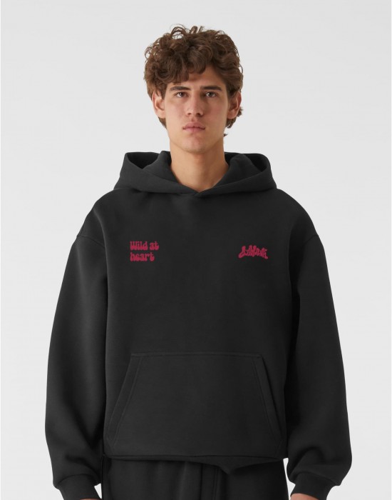 Суичър LOST YOUTH OVERSIZED HOODIE - WILD AT HEART black XXL