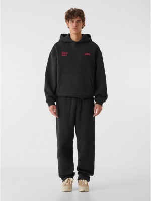 Суичър LOST YOUTH OVERSIZED HOODIE - WILD AT HEART black XXL