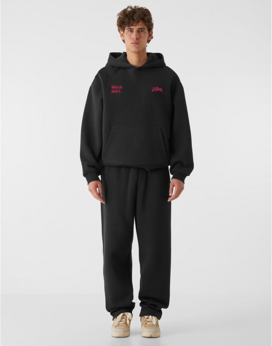 Суичър LOST YOUTH OVERSIZED HOODIE - WILD AT HEART black XXL