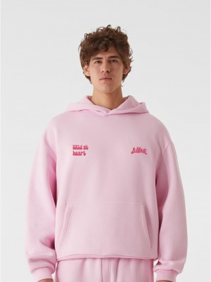 Суичър LOST YOUTH OVERSIZED HOODIE - WILD AT HEART softpink XXL