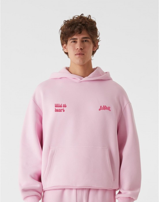 Суичър LOST YOUTH OVERSIZED HOODIE - WILD AT HEART softpink XXL