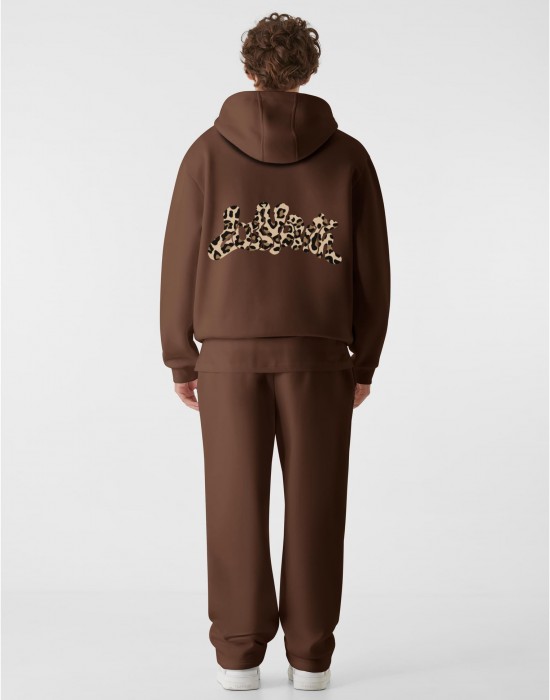 Суичър LOST YOUTH OVERSIZED HOODIE - WILD AT HEART chocolatebrown XXL