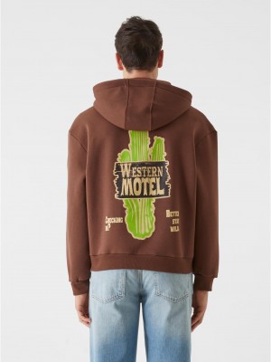 Суичър Lost Youth Zip Hoody - Western Motel chocolatebrown XXL