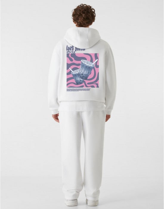 Суичър Lost Youth Hoody - Coffee to go white XXL