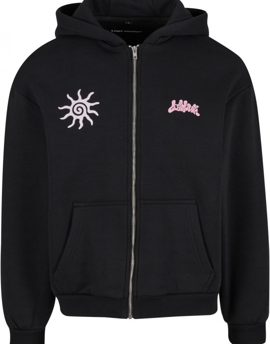 Суичър Lost Youth Oversized Zip Hoodie - With Love black XXL