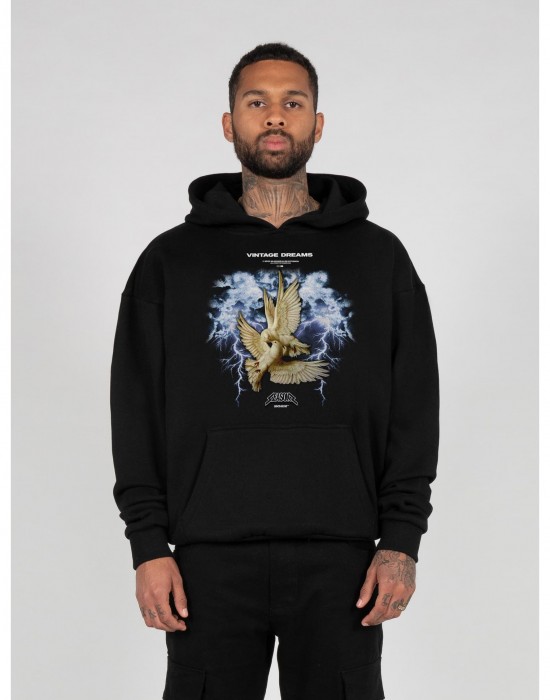 Суичър VINTAGE DREAMS V.1 Heavy Hoody Oversized Essentials V.4 black XXL