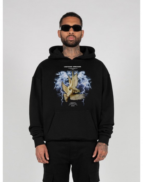 Суичър VINTAGE DREAMS V.1 Heavy Hoody Oversized Essentials V.4 black XXL