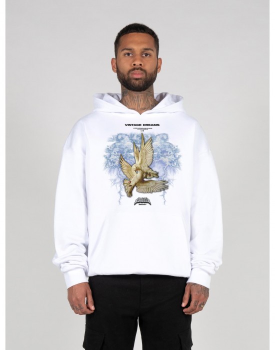 Суичър VINTAGE DREAMS V.1 Heavy Hoody Oversized Essentials V.4 white XXL
