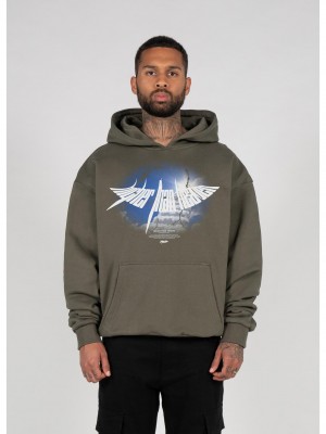 Суичър HIGHER THAN HEAVEN V.4 Ultra Heavy Hoody olive XXL