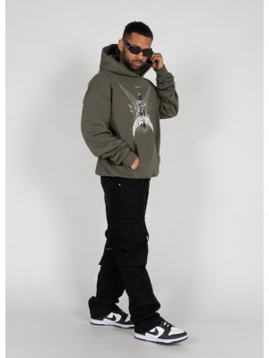 Суичър MJG HIGHER THAN HEAVEN V.1 Ultra Heavy Hoody olive XXL