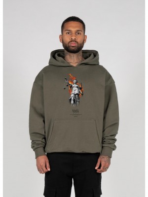 Суичър Justitia x Heavy Oversized Hoody olive XXL