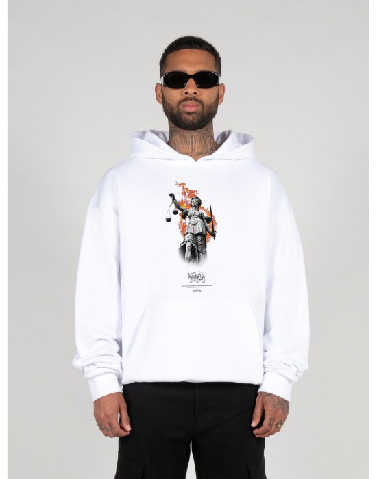 Суичър Justitia x Heavy Oversized Hoody white XXL