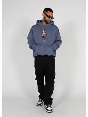 Суичър Justitia x Heavy Oversized Hoody vintageblue XXL