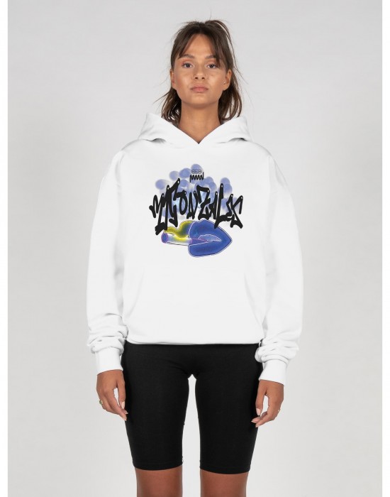 Ladies Kiss x Heavy Oversized Hoody white XXL