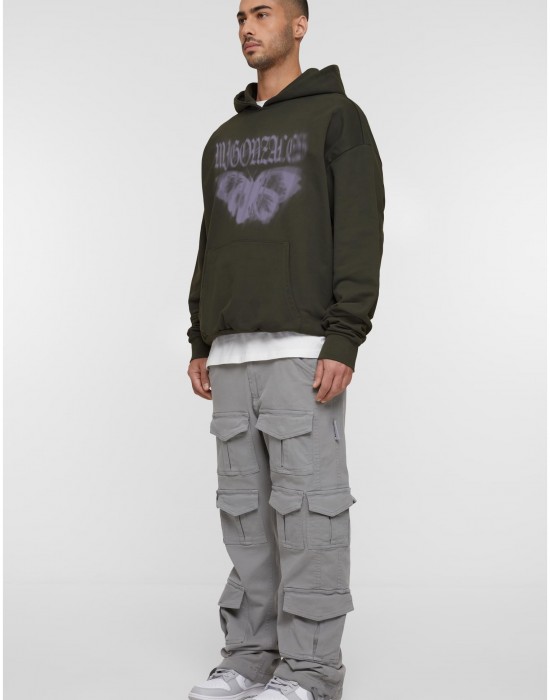 Суичър MJG Heavy Oversized Hoody -  BUTTERFLY ILLUSION olive XXL