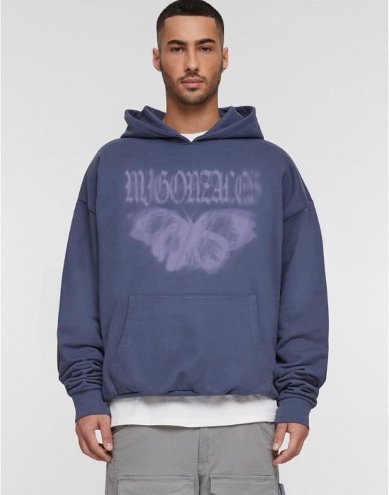 Суичър MJG Heavy Oversized Hoody -  BUTTERFLY ILLUSION vintageblue XXL