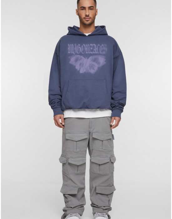 Суичър MJG Heavy Oversized Hoody -  BUTTERFLY ILLUSION vintageblue XXL