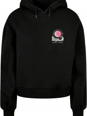 Ladies Sunset Charm Oversized Hoody black XXL