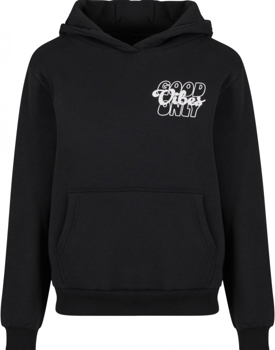 Good Vibes Puff Print Ladies Fluffy Hoody black XXL