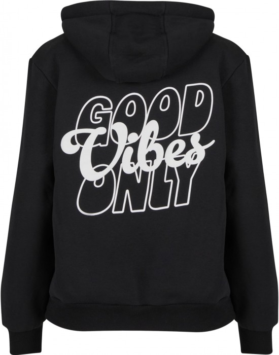 Good Vibes Puff Print Ladies Fluffy Hoody black XXL