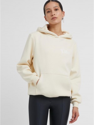 Good Vibes Puff Print Ladies Fluffy Hoody whitesand XXL