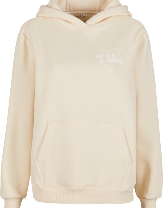 Good Vibes Puff Print Ladies Fluffy Hoody whitesand XXL