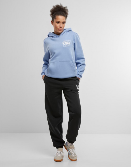 Good Vibes Puff Print Ladies Fluffy Hoody powderblue XXL